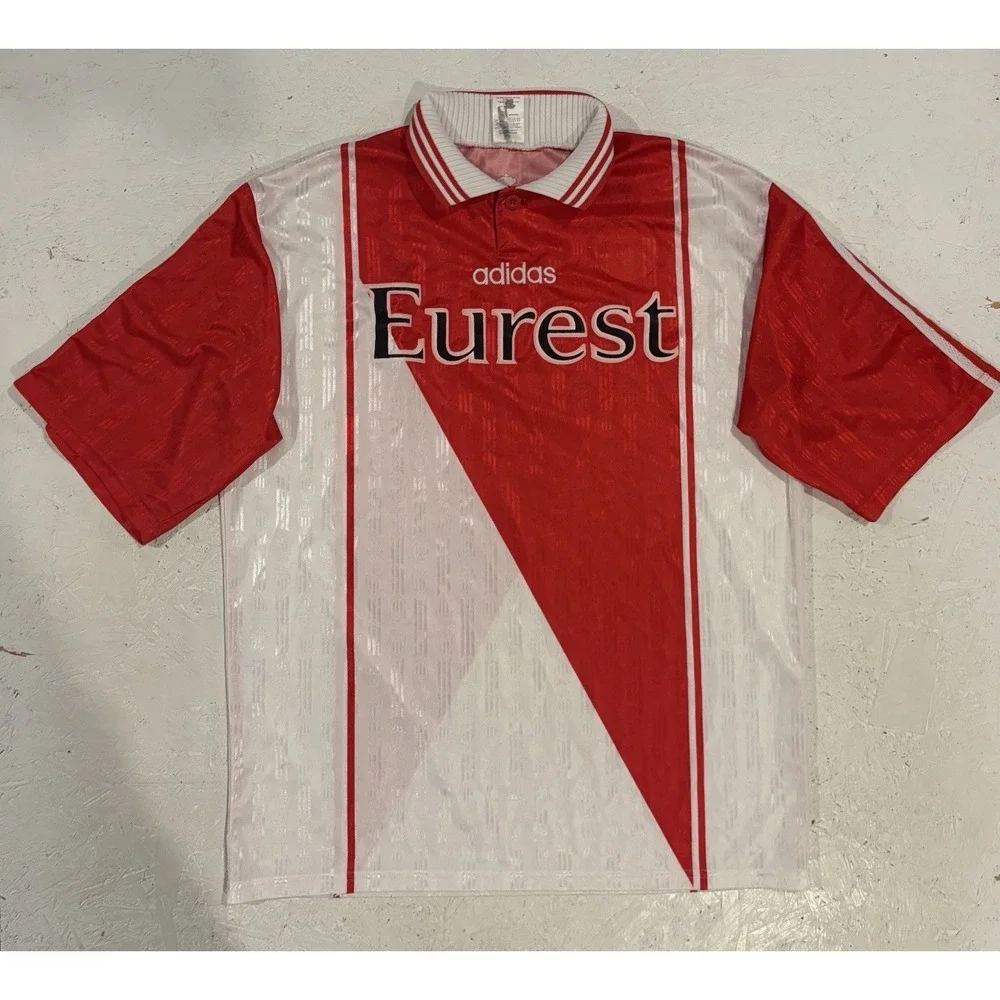 Vintage Adidas AS Monaco 1996-97 Jersey Mens Large Collared Soccer Eurest